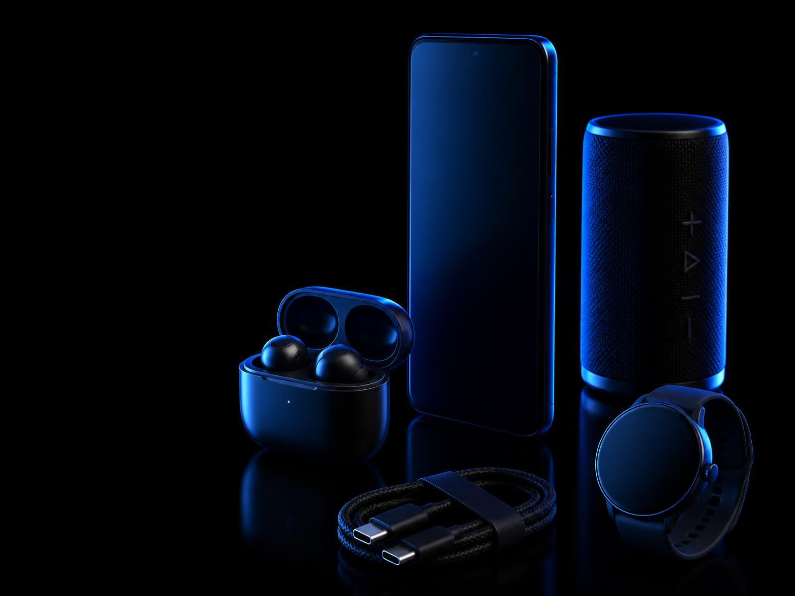 Smartphone, fone bluetooth, caixa de som, smartwatch e cabo USB-C disponíveis na Macedo's Eletrônicos em Viçosa MG